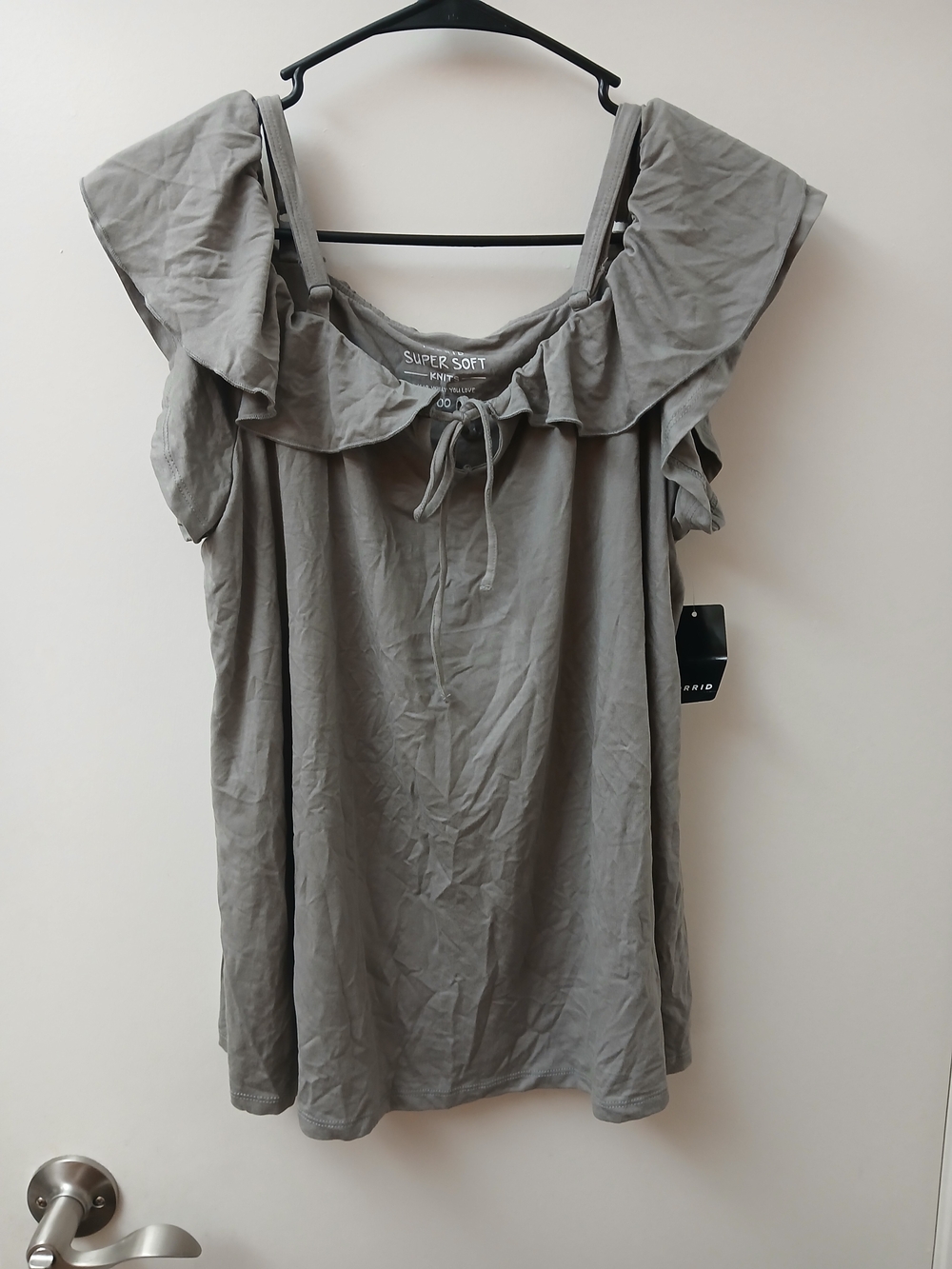 torrid Grey Ruffle Top